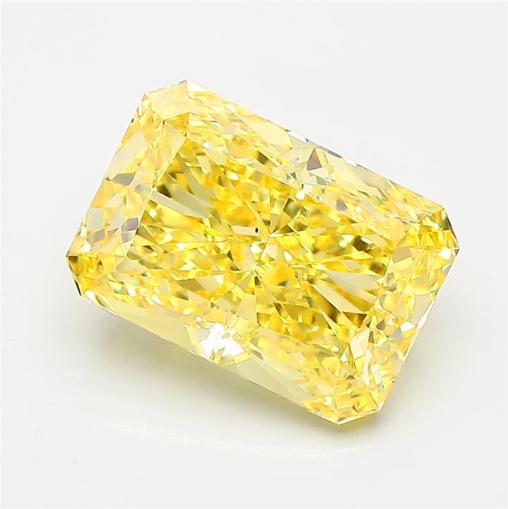 Radiant Fancy Vivid Yellow Lab-grown Diamond 4.05ct VS2 loose diamond