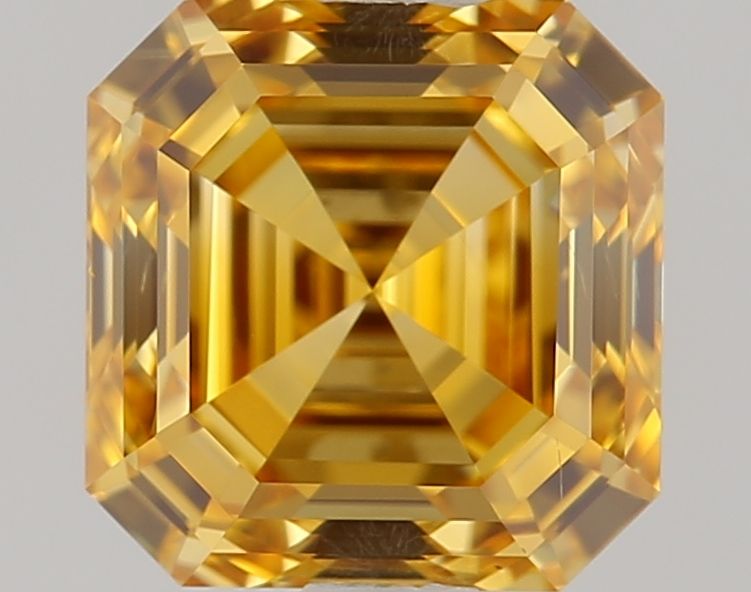 Square Emerald Fancy Intense Orange Yellow Natural Diamond 1.01ct VS2 loose diamond