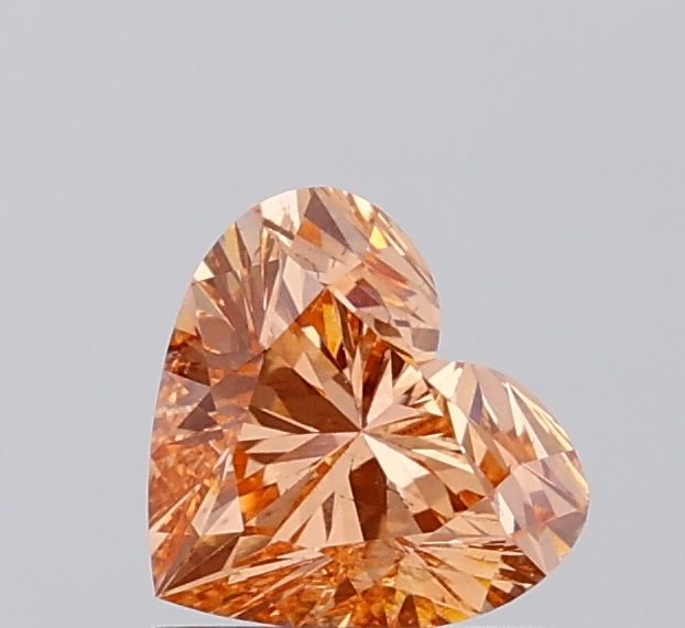 Heart Fancy Vivid Pinkish Orange Lab-grown Diamond 1.02ct SI1 loose diamond