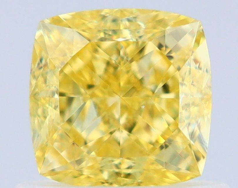 Cushion Fancy Intense Yellow Natural Diamond 0.88ct VS2 loose diamond