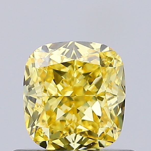 Cushion Fancy Vivid Yellow Lab-grown Diamond 0.68ct VS1 loose diamond