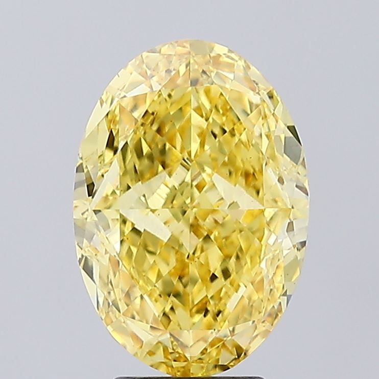 Oval Fancy Vivid Yellow Lab-grown Diamond 4.71ct VS1 loose diamond