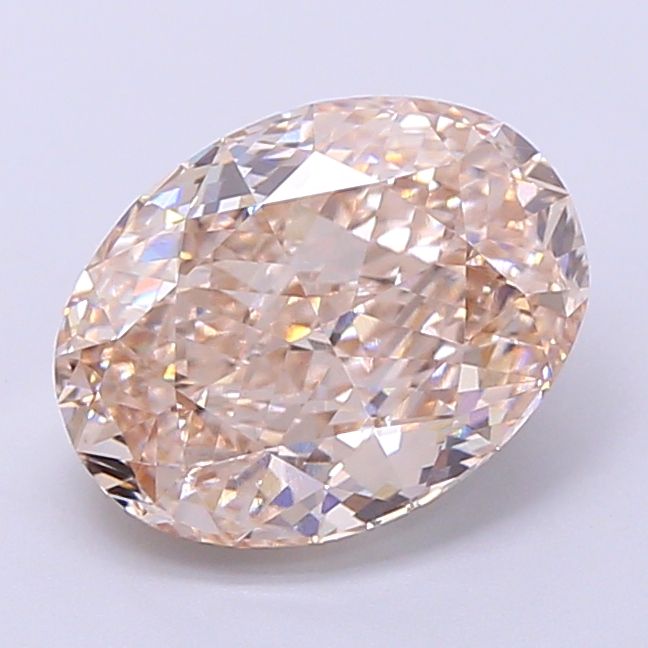 Oval Very Light Brown Lab-grown Diamond 2.63ct VVS2 loose diamond