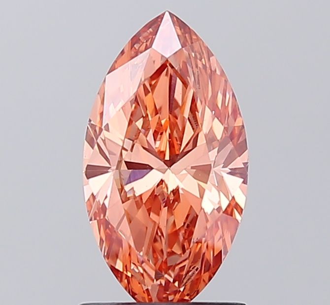 Marquise Fancy Vivid Brownish Orange Lab-grown Diamond 1.34ct VS1 loose diamond