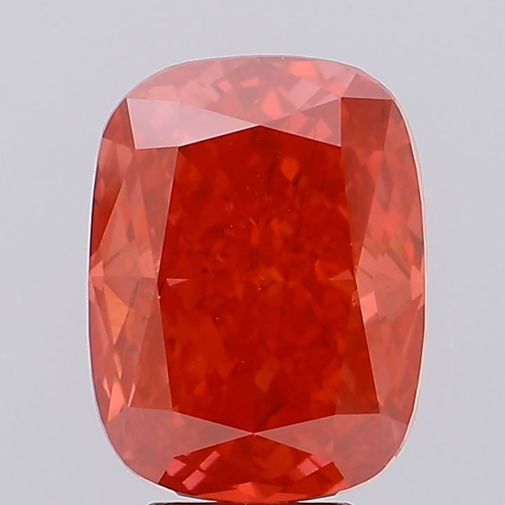 Cushion Fancy Vivid Red Lab-grown Diamond 6.21ct SI1 loose diamond