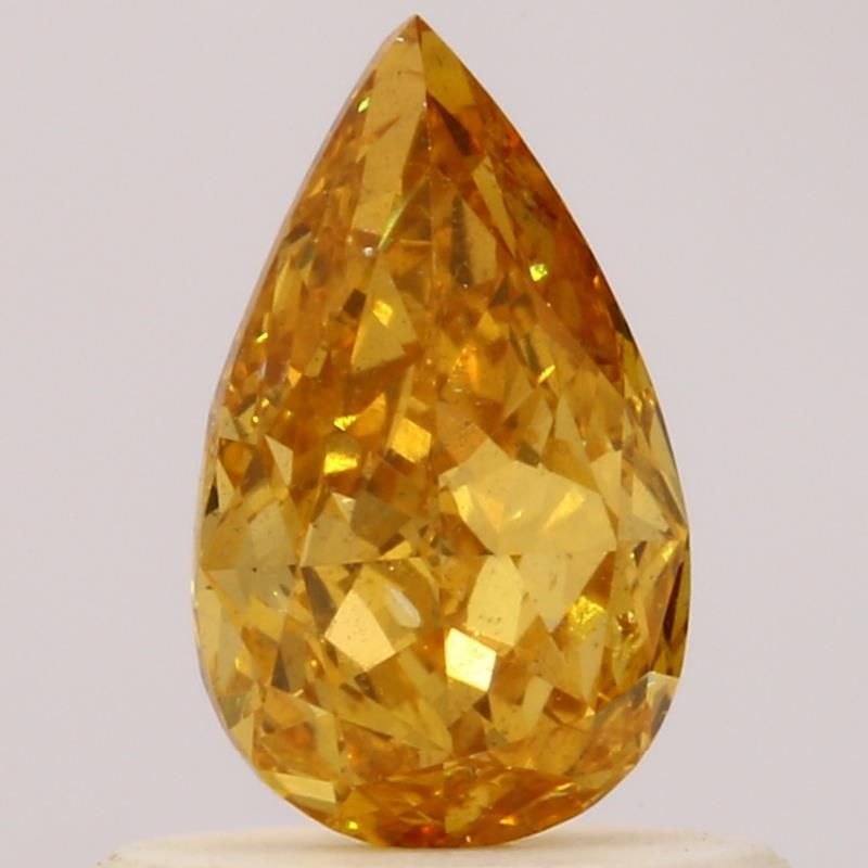 Pear Fancy Intense Yellow Orange Natural Diamond 0.55ct SI2 loose diamond