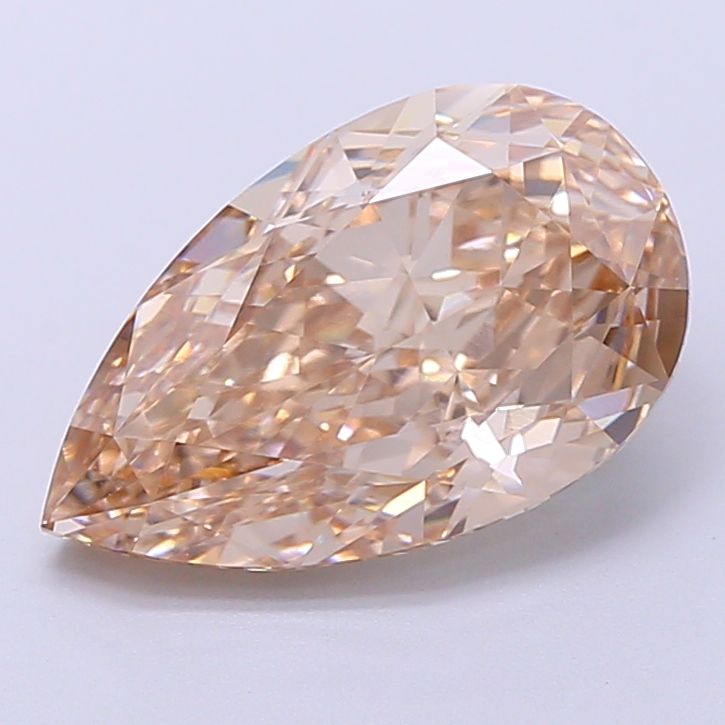 Pear Fancy Light Brown Lab-grown Diamond 3.52ct VS1 loose diamond
