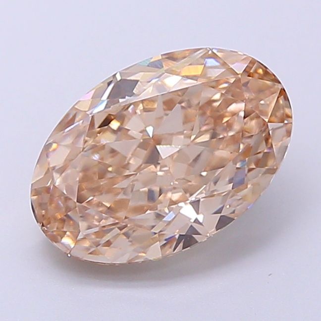 Oval Very Light Brown Lab-grown Diamond 2.09ct VVS2 loose diamond