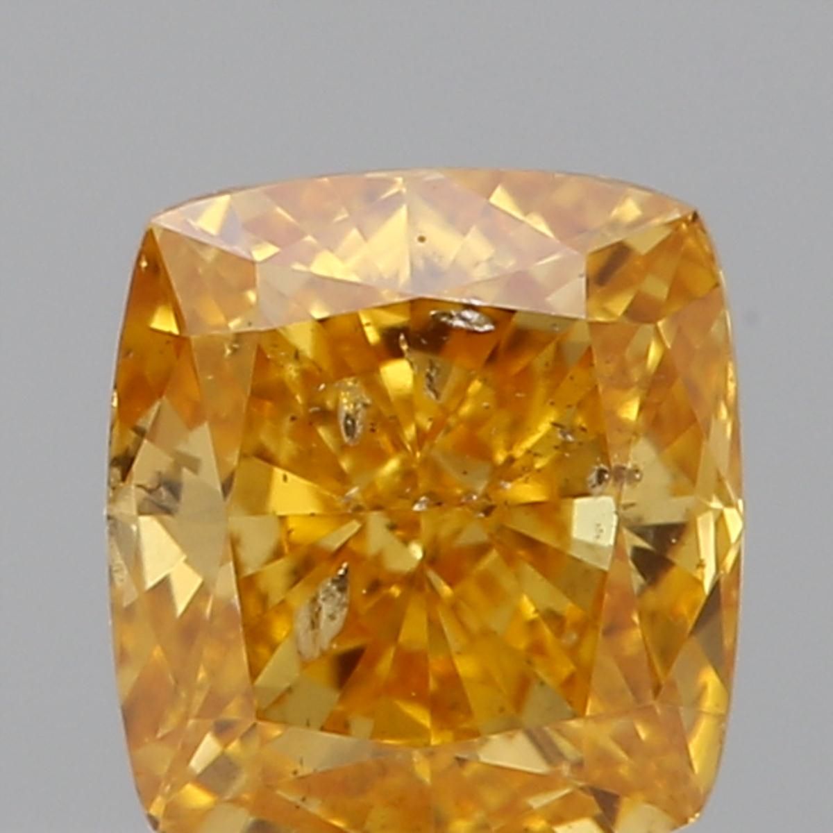 Cushion Fancy Vivid Yellow Orange Natural Diamond 0.3ct I1 loose diamond