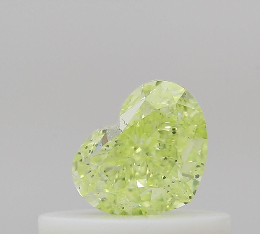 Heart Fancy Intense Yellow Green Natural Diamond 0.41ct SI2 loose diamond