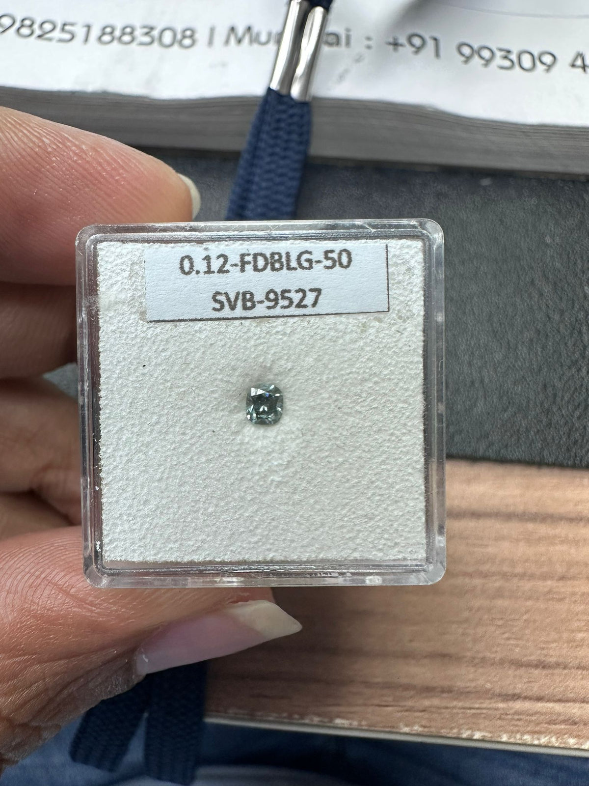 Cushion Fancy Deep Blueish Green Natural Diamond 0.12ct loose diamond