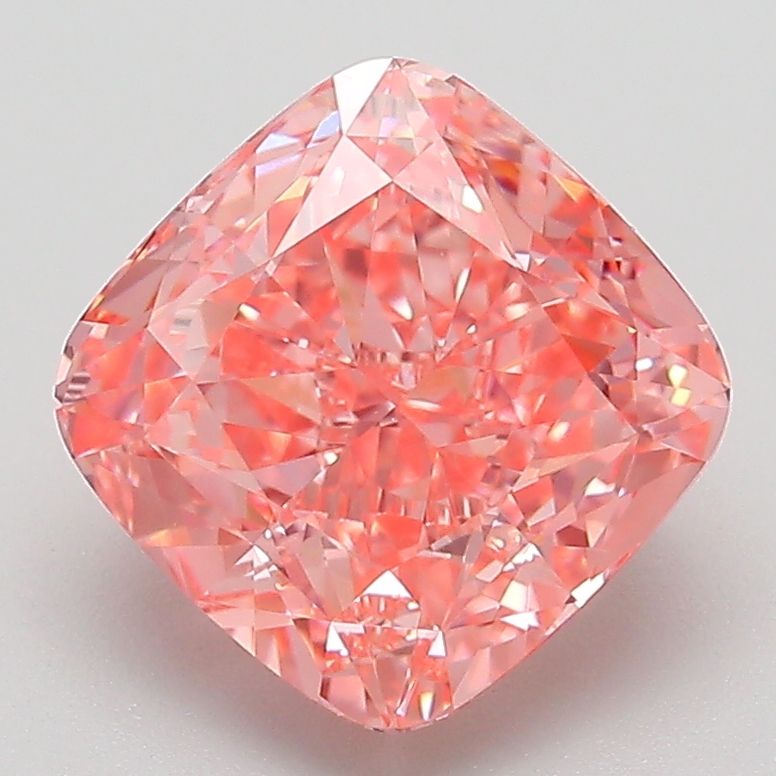 Cushion Fancy Vivid Pink Lab-grown Diamond 3.08ct VVS2 loose diamond
