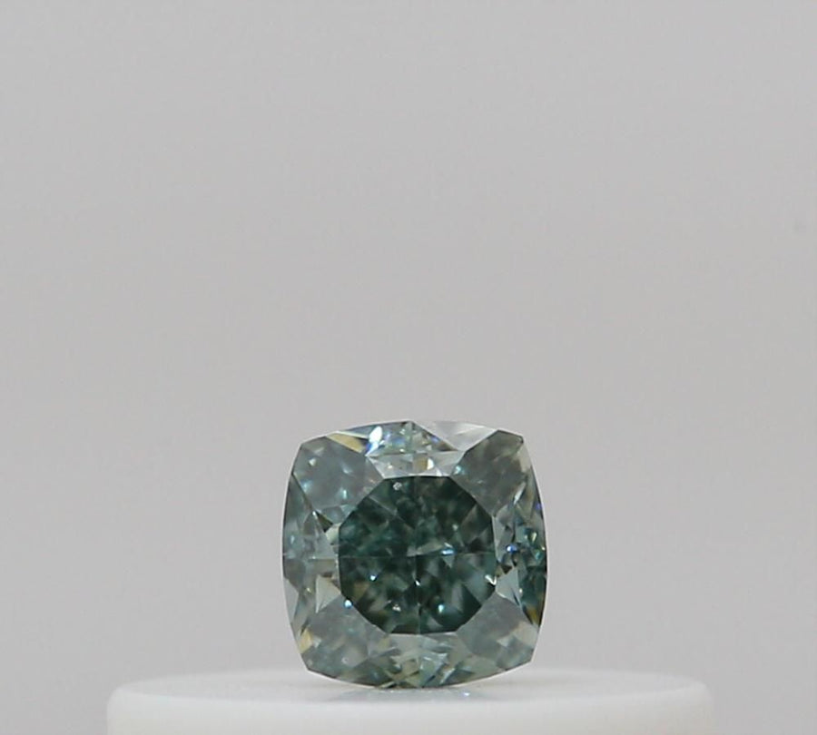 Cushion Fancy Deep Blueish Green Natural Diamond 0.12ct loose diamond