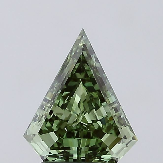 Pentagonal Fancy Vivid Green Lab-grown Diamond 1.87ct VS1 loose diamond