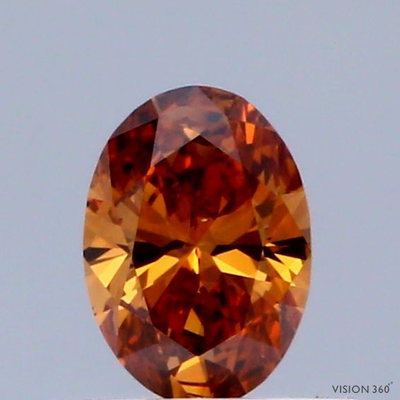 Oval Fancy Vivid Orange Lab-grown Diamond 0.31ct VS1 loose diamond