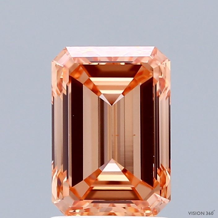 Emerald Fancy Intense Pink Orange Lab-grown Diamond 2ct VS2 loose diamond