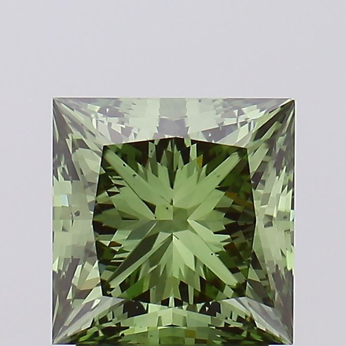 Princess Fancy Vivid Green Lab-grown Diamond 2.4ct VS2 loose diamond