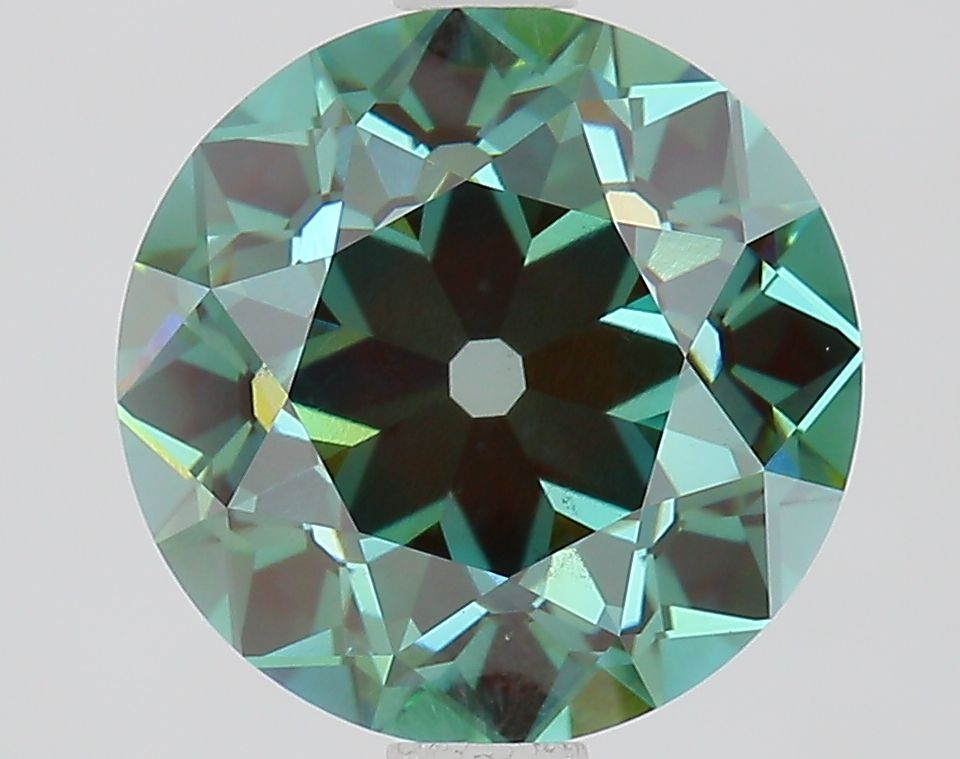European Cut Fancy Vivid Green Lab-grown Diamond 2.3ct VS1 loose diamond