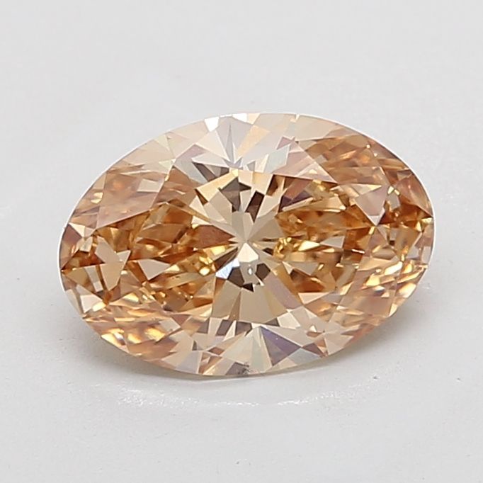 Oval Champagne Lab-grown Diamond 3.17ct VS1 loose diamond