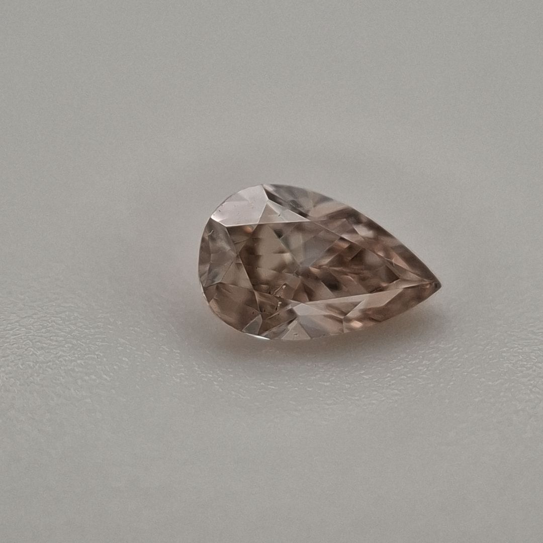 Pear Fancy Orangey Brown Natural Diamond 0.27ct SI1 loose diamond