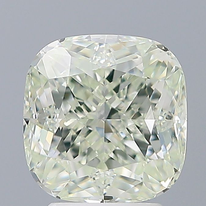 Cushion Very Light Yellow Green Natural Diamond 3.01ct VS1 loose diamond