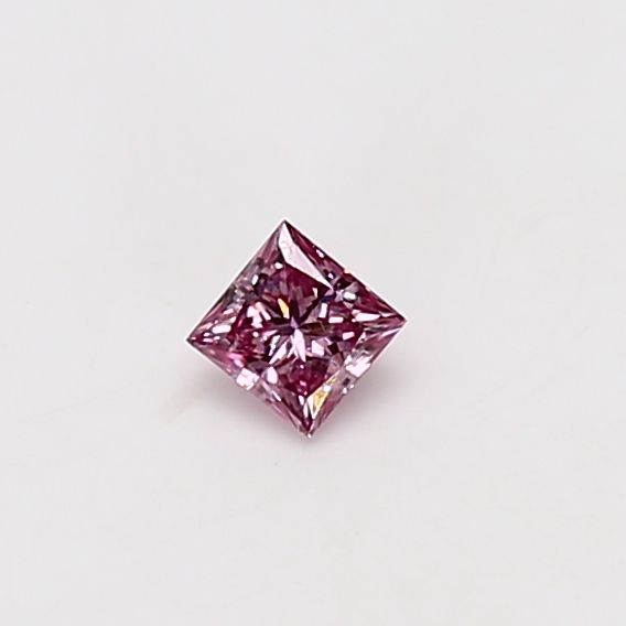 Princess Fancy Vivid Purple Pink Natural Diamond 0.13ct SI1 loose diamond