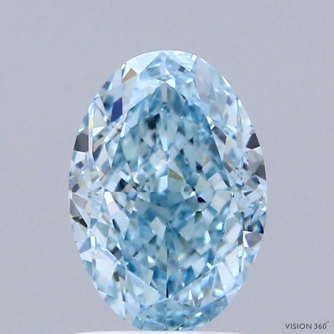 Oval Fancy Vivid Greenish Blue Lab-grown Diamond 1.54ct VVS2 loose diamond