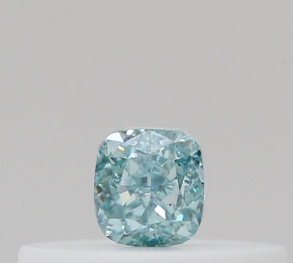 Cushion Fancy Intense Blue Green Natural Diamond 0.11ct loose diamond