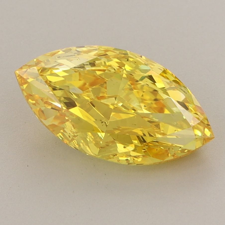 Marquise Fancy Vivid Yellow Lab-grown Diamond 2.25ct VVS2 loose diamond