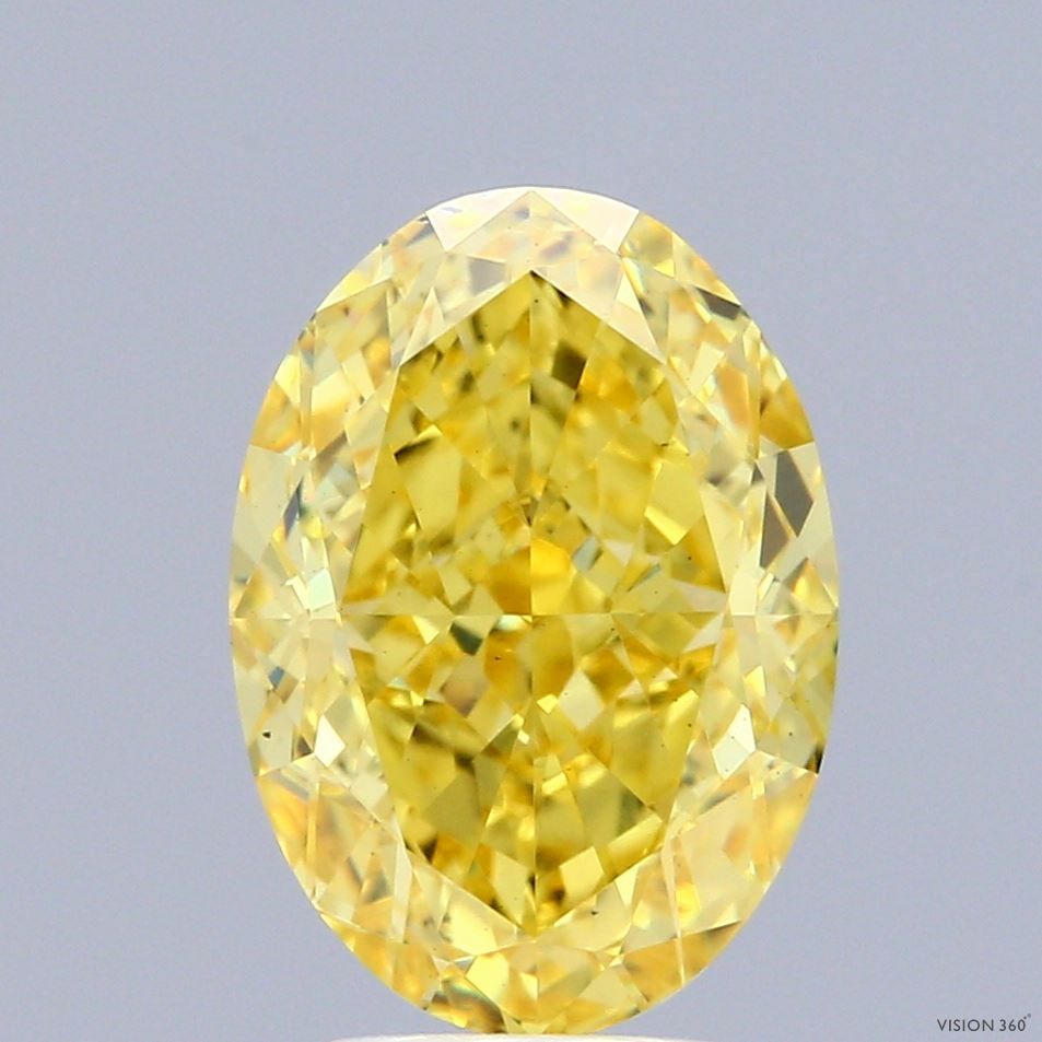 Oval Fancy Vivid Yellow Lab-grown Diamond 4.67ct VS2 loose diamond