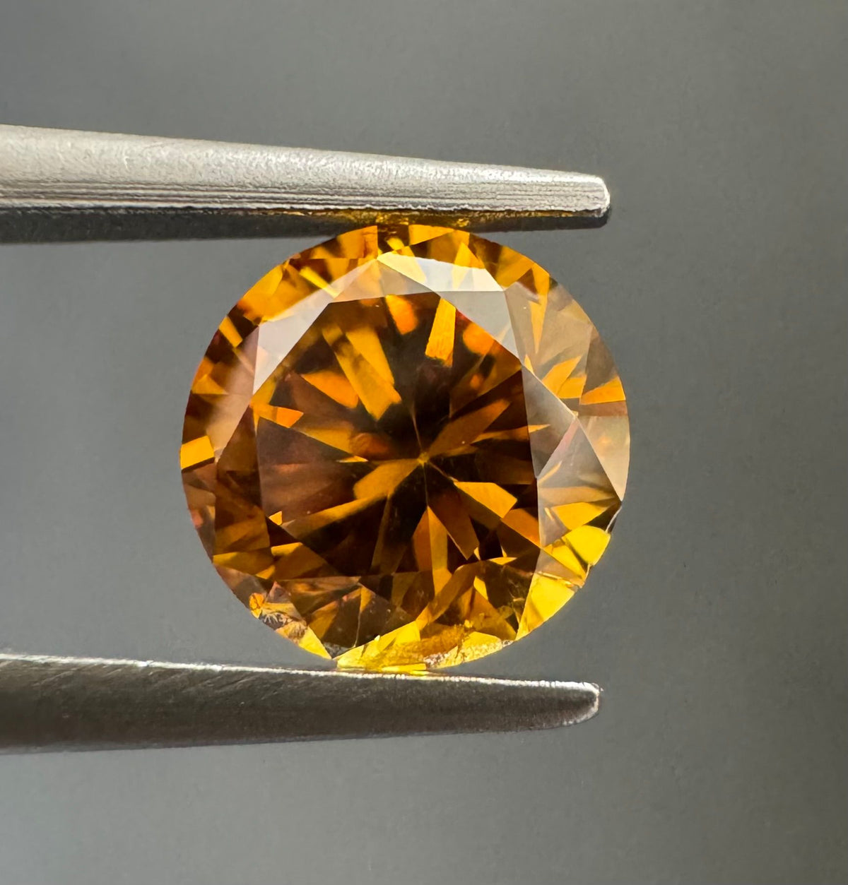 Round Fancy Deep Brownish Yellowish Orange Natural Diamond 0.61ct I1 loose diamond
