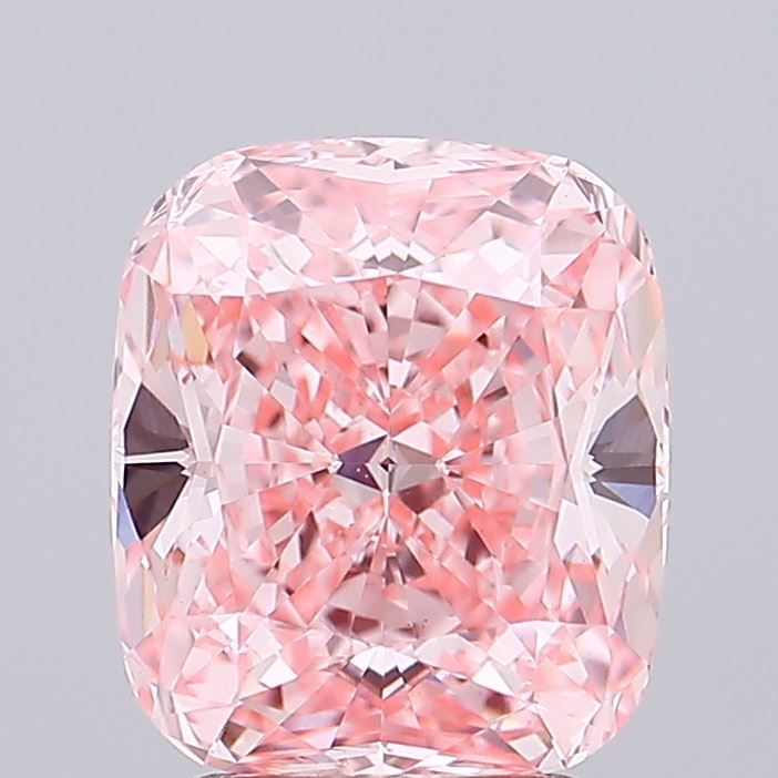 Cushion Fancy Vivid Pink Lab-grown Diamond 3.43ct VS1 loose diamond