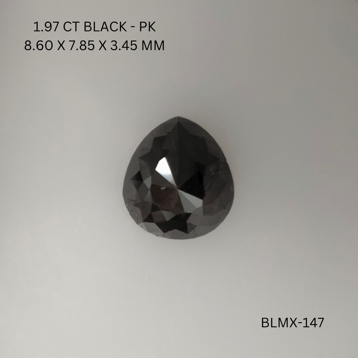 Pear Black Natural Diamond 1.97ct I1 loose diamond