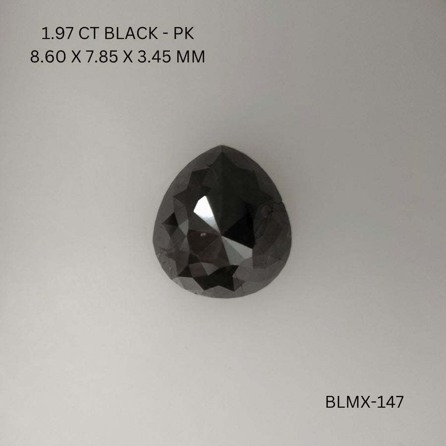 Pear Black Natural Diamond 1.97ct I1 loose diamond