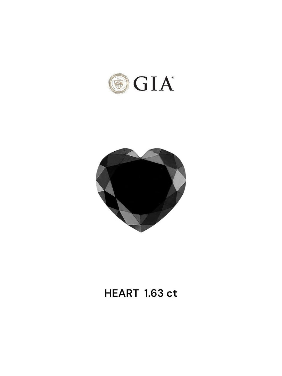 Heart Fancy Black Natural Diamond 1.63ct VVS2 loose diamond