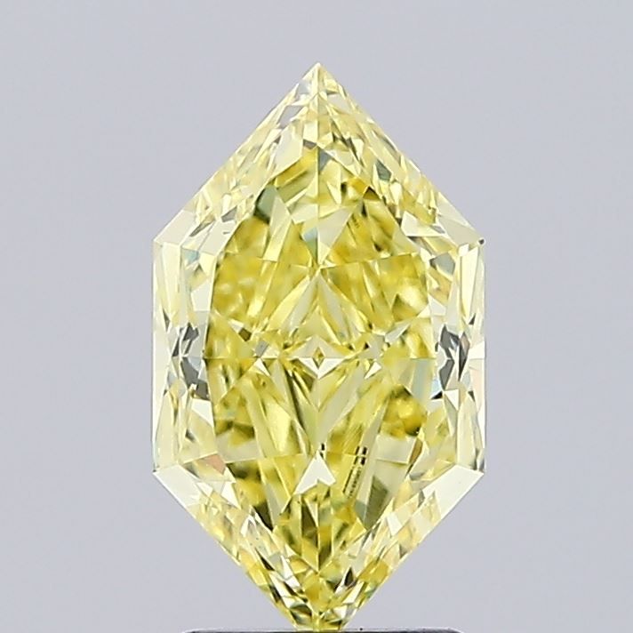 Hexagonal Fancy Intense Yellow Lab-grown Diamond 2.02ct VVS2 loose diamond