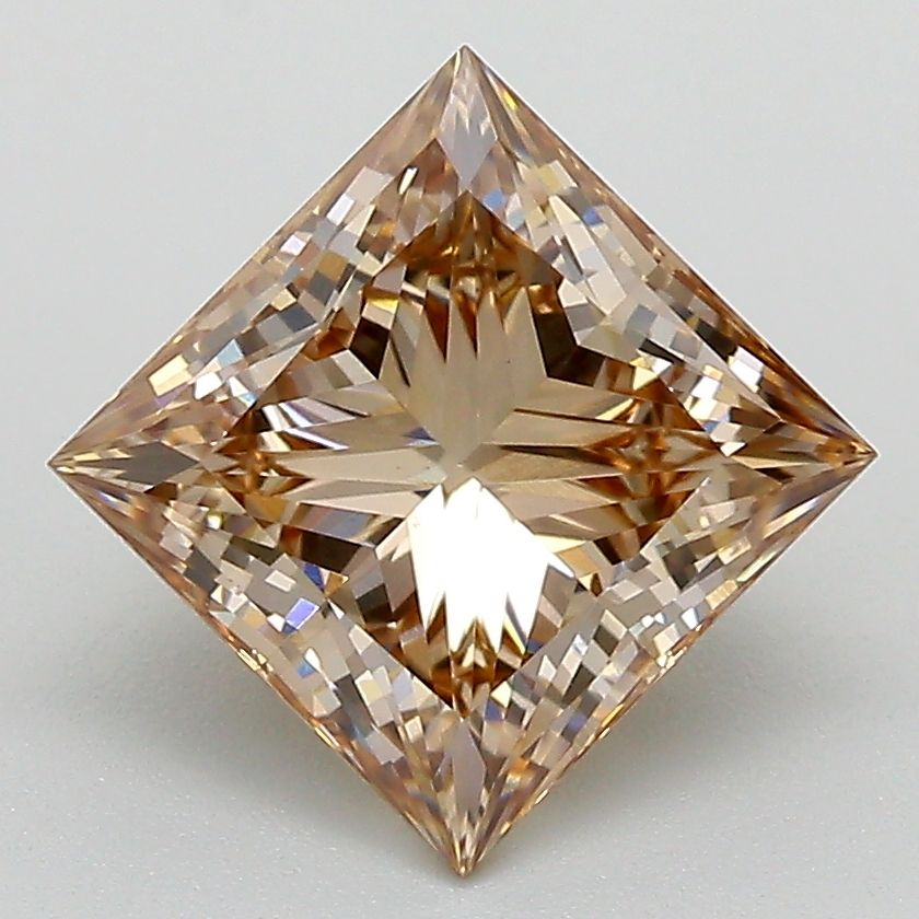 Princess Fancy Light Brown Lab-grown Diamond 2.5ct VS1 loose diamond