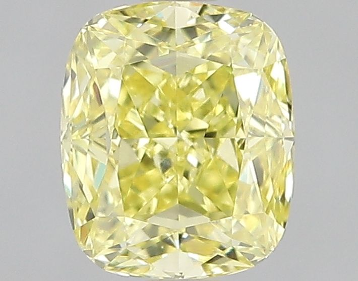 Cushion Fancy Intense Yellow Natural Diamond 0.8ct VS1 loose diamond