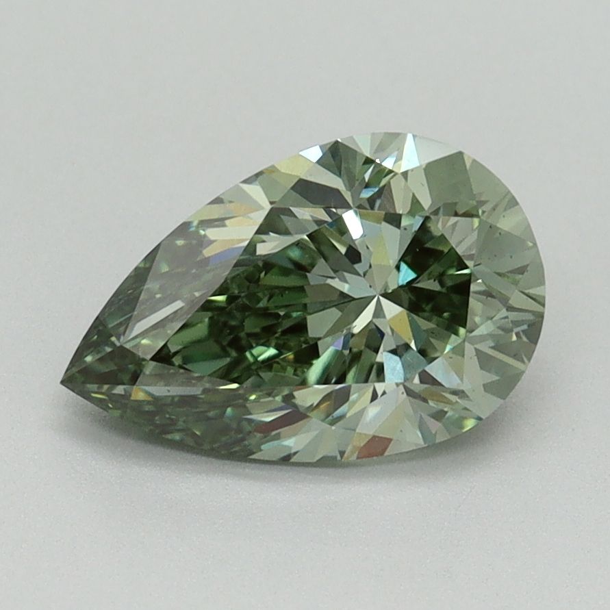 Pear Fancy Vivid Green Lab-grown Diamond 1.53ct VS2 loose diamond