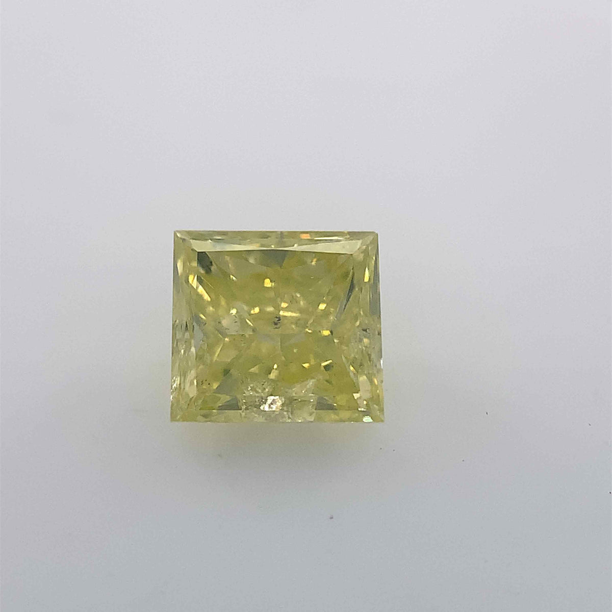 Princess Fancy Intense Greenish Yellow Natural Diamond 1.01ct loose diamond