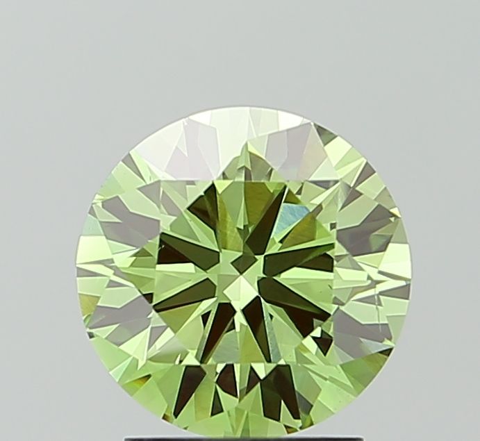 Round Fancy Vivid Green Lab-grown Diamond 2ct VS2 loose diamond