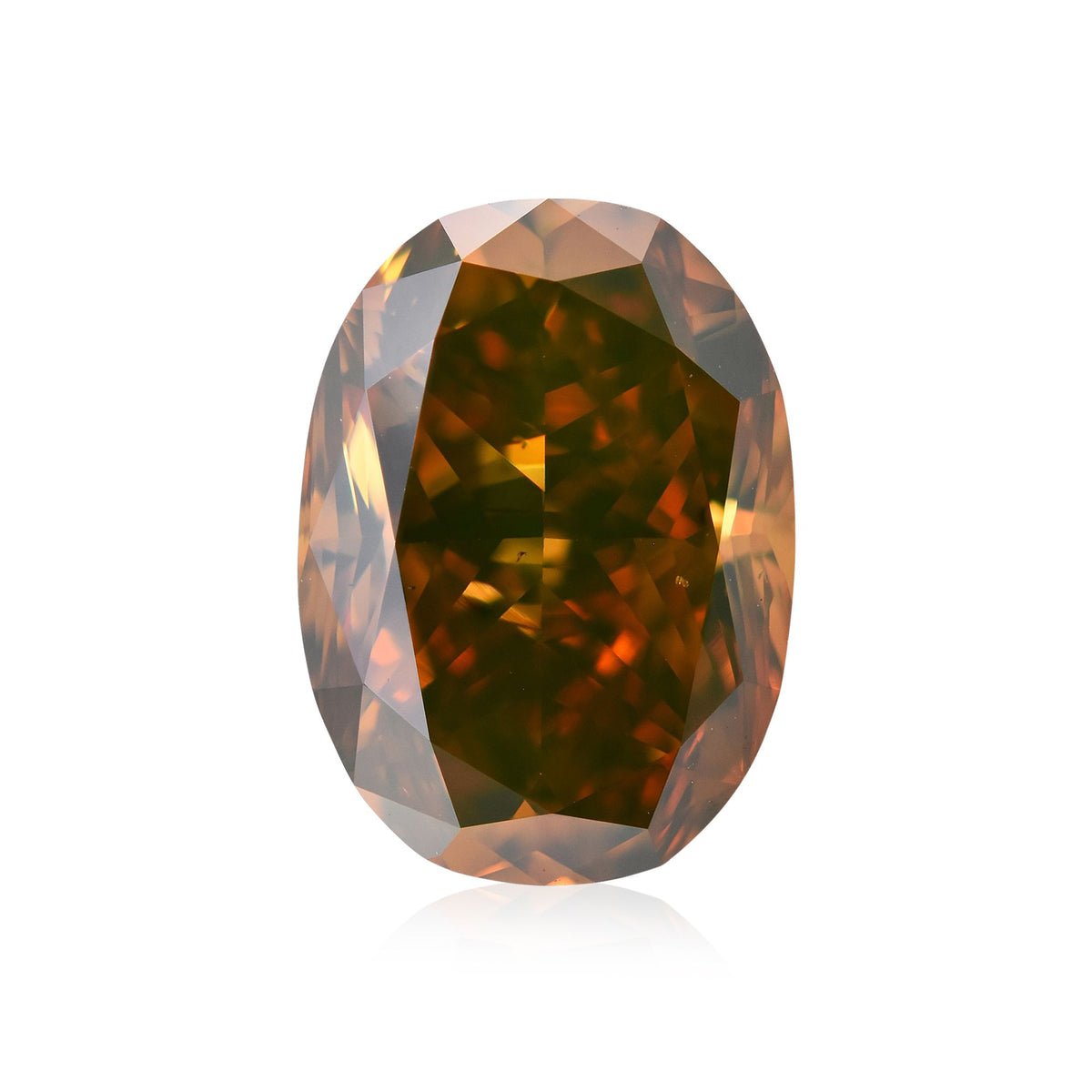 Oval Fancy Deep Brown Orange Natural Diamond 1.62ct loose diamond
