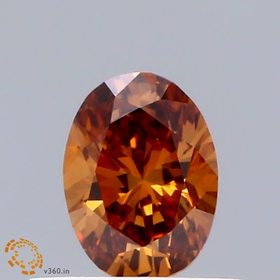 Oval Fancy Vivid Orange Lab-grown Diamond 0.31ct VS1 loose diamond