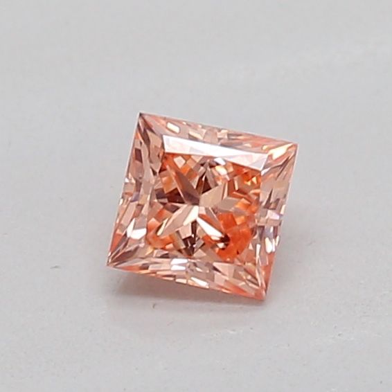 Princess Fancy Intense Pink Orange Lab-grown Diamond 0.18ct VS2 loose diamond