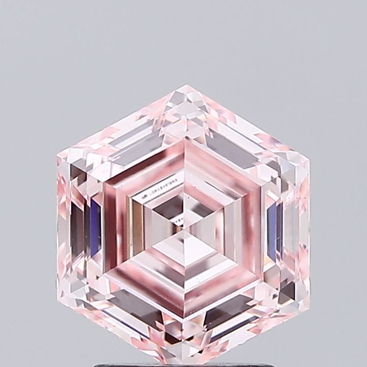 Hexagonal Fancy Intense Pink Lab-grown Diamond 2.15ct VS1 loose diamond