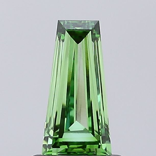 Tapered Baguette Fancy Vivid Green Lab-grown Diamond 0.82ct VVS2 loose diamond