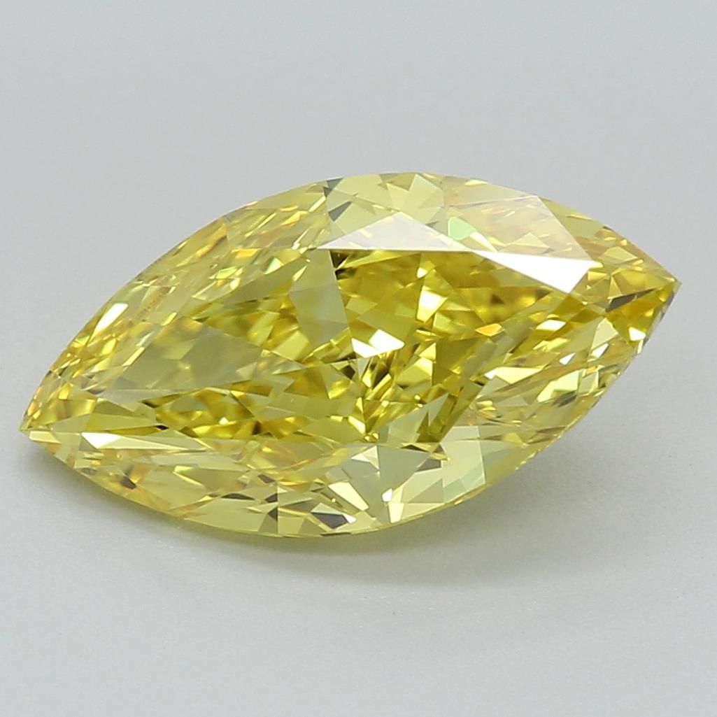 Marquise Fancy Vivid Yellow Lab-grown Diamond 1.63ct VS1 loose diamond