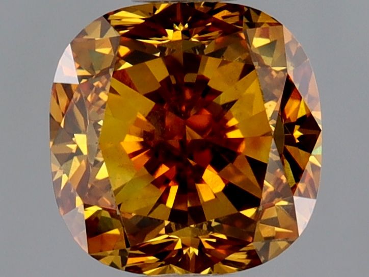 Cushion Fancy Deep Brownish Yellowish Orange Natural Diamond 0.91ct SI2 loose diamond