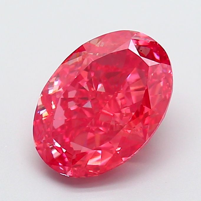 Oval Fancy Vivid Red Lab-grown Diamond 3.59ct VVS2 loose diamond