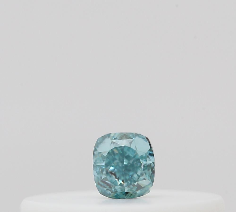 Cushion Fancy Vivid Blue Green Natural Diamond 0.04ct loose diamond